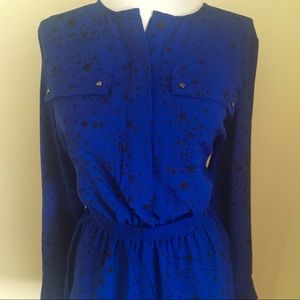 Starry Night Blue Dress Banana Republic